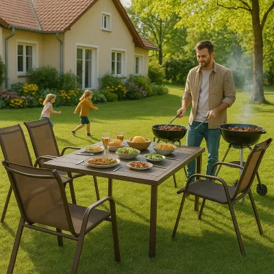 Set 2x Záhradné kreslo SPRINGOS MONZA GF0104 hnedé