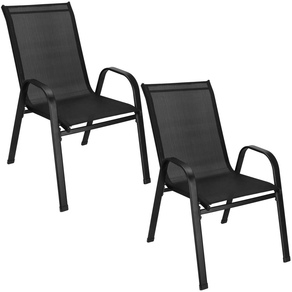 Set 2x Záhradné kreslo SPRINGOS MONZA GF0102 čierne