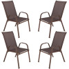 Set 4x Záhradné kreslo SPRINGOS MONZA GF0073 hnedé