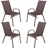 Set 4x Záhradné kreslo SPRINGOS MONZA GF0073 hnedé