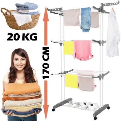 Vertikálny sušiak na bielizeň SPRINGOS MIXER bielo-sivý