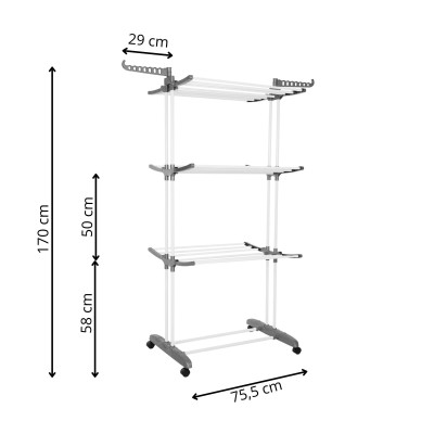 Vertikálny sušiak na bielizeň SPRINGOS MIXER bielo-sivý