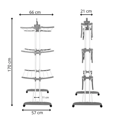 Vertikálny sušiak na bielizeň SPRINGOS MIXER bielo-sivý