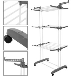 Vertikálny sušiak na bielizeň SPRINGOS MIXER bielo-sivý