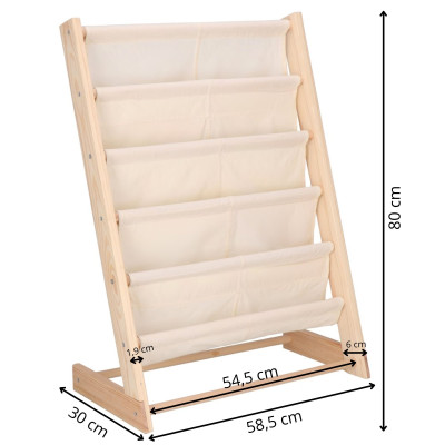 Detský stojan na knižky organizér SPRINGOS BC0001 prírodný