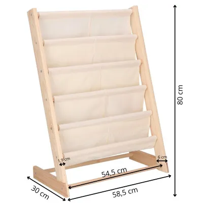 Detský stojan na knižky organizér SPRINGOS BC0001 prírodný