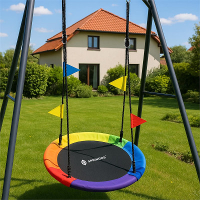 Záhradná hojdačka 110 cm SPRINGOS SN028 ČAPÍ HNIEZDO multicolor