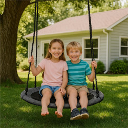 Záhradná hojdačka 110 cm SPRINGOS SN027 ČAPÍ HNIEZDO šedá