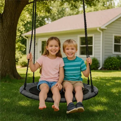 Záhradná hojdačka 110 cm SPRINGOS SN027 ČAPÍ HNIEZDO šedá