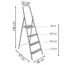 Oceľové schodíky 4 stupne SPRINGOS LD0097