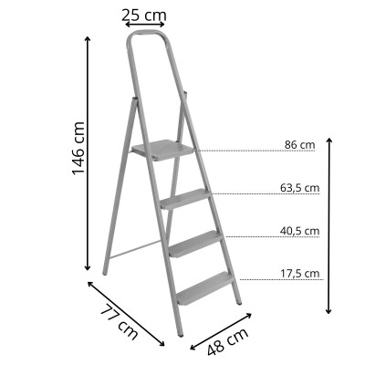 Oceľové schodíky 4 stupne SPRINGOS LD0097