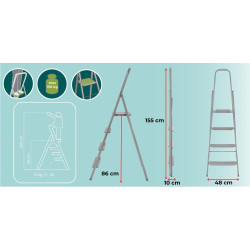Oceľové schodíky 4 stupne SPRINGOS LD0097