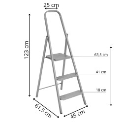 Oceľové schodíky 3 stupne SPRINGOS LD0098