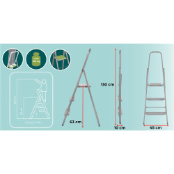 Oceľové schodíky 3 stupne SPRINGOS LD0098