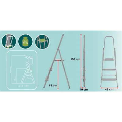 Oceľové schodíky 3 stupne SPRINGOS LD0098