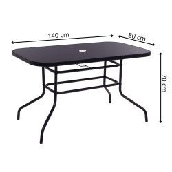 Záhradný stôl 140x80 cm SPRINGOS TOSCANA GF0081 čierny
