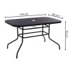 Záhradný stôl 140x80 cm SPRINGOS TOSCANA GF0081 čierny