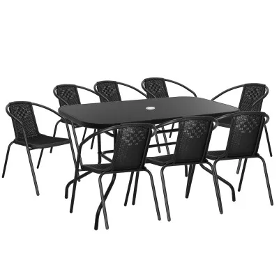 Záhradný stôl 140x80 cm SPRINGOS TOSCANA GF0081 čierny