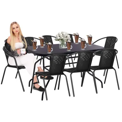 Záhradný stôl 140x80 cm SPRINGOS TOSCANA GF0081 čierny