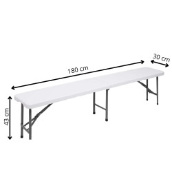 Záhradná lavica 183x30 cm SPRINGOS GF0094 biela