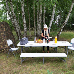 Záhradná lavica 183x30 cm SPRINGOS GF0094 biela