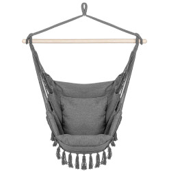 Závesné hojdacie kreslo 130x100 cm SPRINGOS BORGO IV šedé