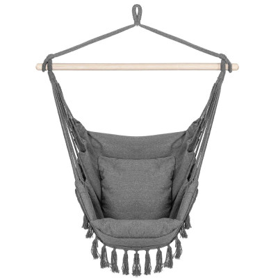 Závesné hojdacie kreslo 130x100 cm SPRINGOS BORGO IV šedé