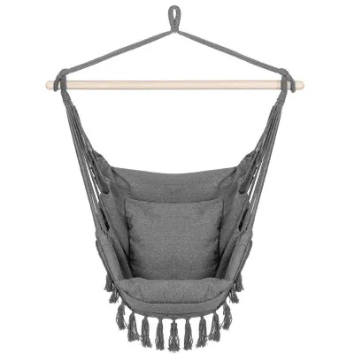 Závesné hojdacie kreslo 130x100 cm SPRINGOS BORGO IV šedé