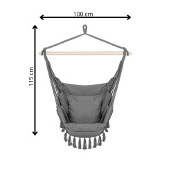 Závesné hojdacie kreslo 130x100 cm SPRINGOS BORGO IV šedé