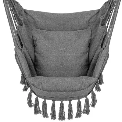 Závesné hojdacie kreslo 130x100 cm SPRINGOS BORGO IV šedé