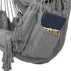 Závesné hojdacie kreslo 130x100 cm SPRINGOS BORGO IV šedé