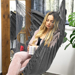 Závesné hojdacie kreslo 130x100 cm SPRINGOS BORGO IV šedé