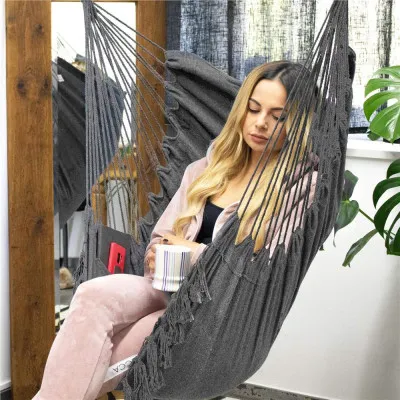 Závesné hojdacie kreslo 130x100 cm SPRINGOS BORGO IV šedé