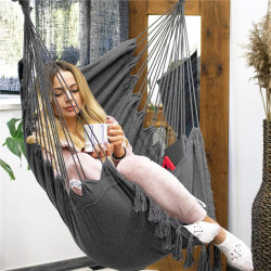 Závesné hojdacie kreslo 130x100 cm SPRINGOS BORGO IV šedé