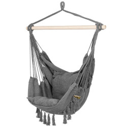 Závesné hojdacie kreslo 130x100 cm SPRINGOS BORGO IV šedé