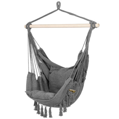 Závesné hojdacie kreslo 130x100 cm SPRINGOS BORGO IV šedé