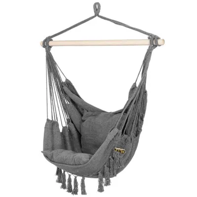 Závesné hojdacie kreslo 130x100 cm SPRINGOS BORGO IV šedé