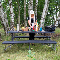 Záhradná lavica 183x30 cm SPRINGOS GF0095 čierna