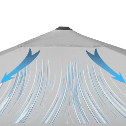 Záhradný slnečník 290x390 cm SPRINGOS GU0048 svetlo šedý