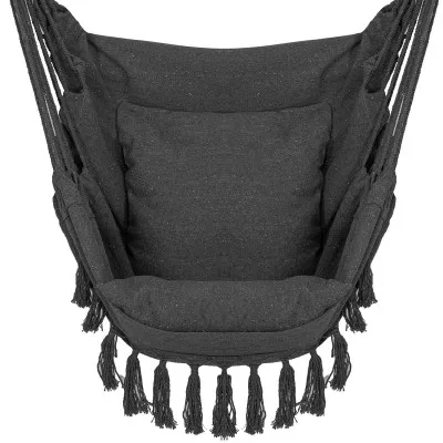 Závesné hojdacie kreslo 130x100 cm SPRINGOS BOGRO IV tmavo šedé