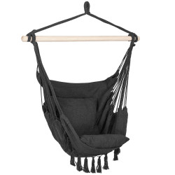 Závesné hojdacie kreslo 130x100 cm SPRINGOS BOGRO IV tmavo šedé