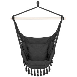 Závesné hojdacie kreslo 130x100 cm SPRINGOS BOGRO IV tmavo šedé