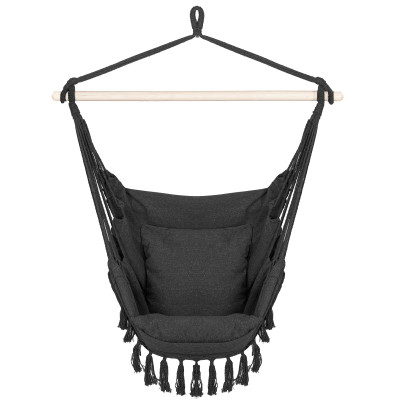 Závesné hojdacie kreslo 130x100 cm SPRINGOS BOGRO IV tmavo šedé