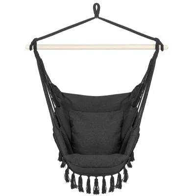 Závesné hojdacie kreslo 130x100 cm SPRINGOS BOGRO IV tmavo šedé