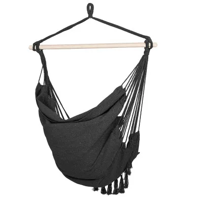 Závesné hojdacie kreslo 130x100 cm SPRINGOS BOGRO IV tmavo šedé