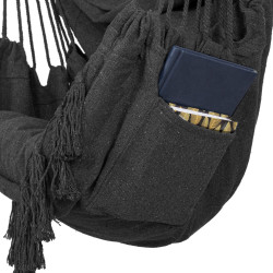 Závesné hojdacie kreslo 130x100 cm SPRINGOS BOGRO IV tmavo šedé