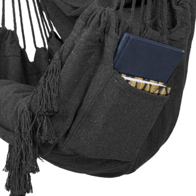 Závesné hojdacie kreslo 130x100 cm SPRINGOS BOGRO IV tmavo šedé