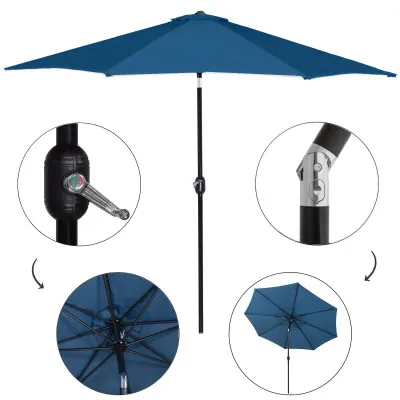 Záhradný slnečník 290 cm SPRINGOS GU0035 modrý