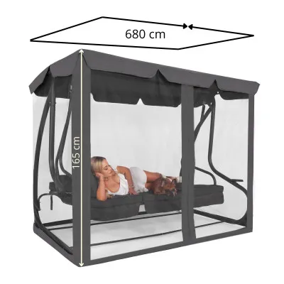 Moskytiéra pre záhradné hojdačky 165x680 cm SPRINGOS GS0026M sivá