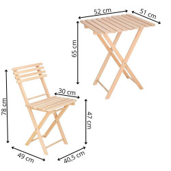 Zostava záhradného nábytku SPRINGOS PROVANCE prírodná